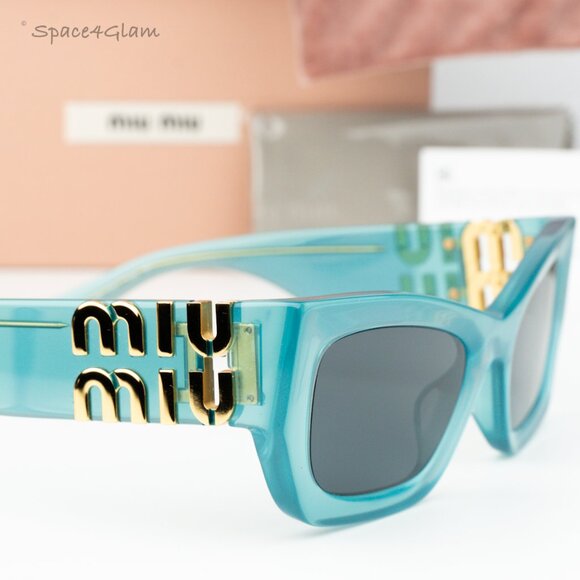 Miu Miu Women Sunglasses Ivy Opal Dark Grey Rectangle MU09WS 19L09T BRAND NEW main image 6